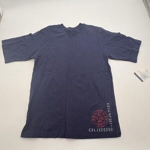 Guess‎ Jeans Shirt Boys 12-14 Blue Logo Embroidered Short Sleeve Tee Top Casual